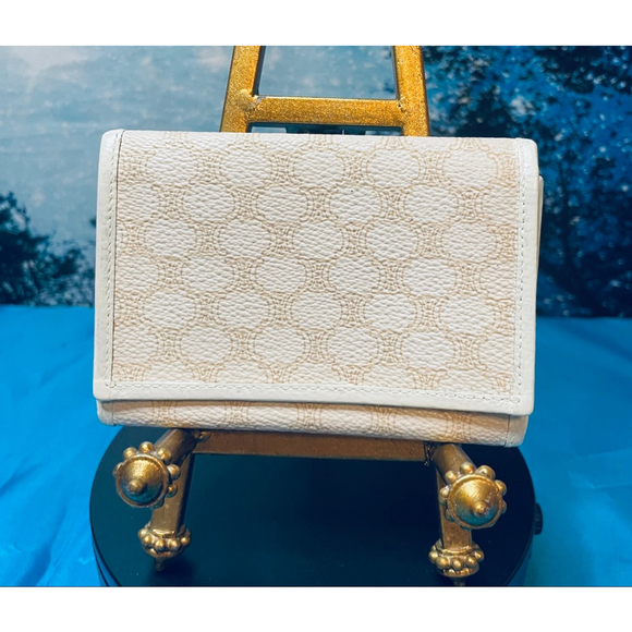 Celine Accessories - Celine Beige/White Macadam Card Case Wallet with COA Excellent Condition
